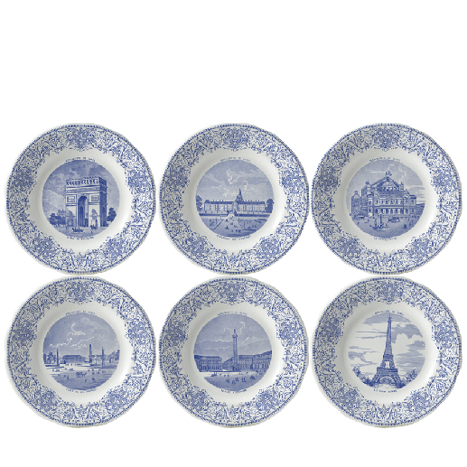 Box of 6 dessert plates assorted - Monuments de Paris - Ø 19,8 cm