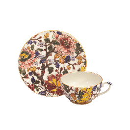 Breakfast Cup Pivoines Pattern Gien , 2024 handpainted .